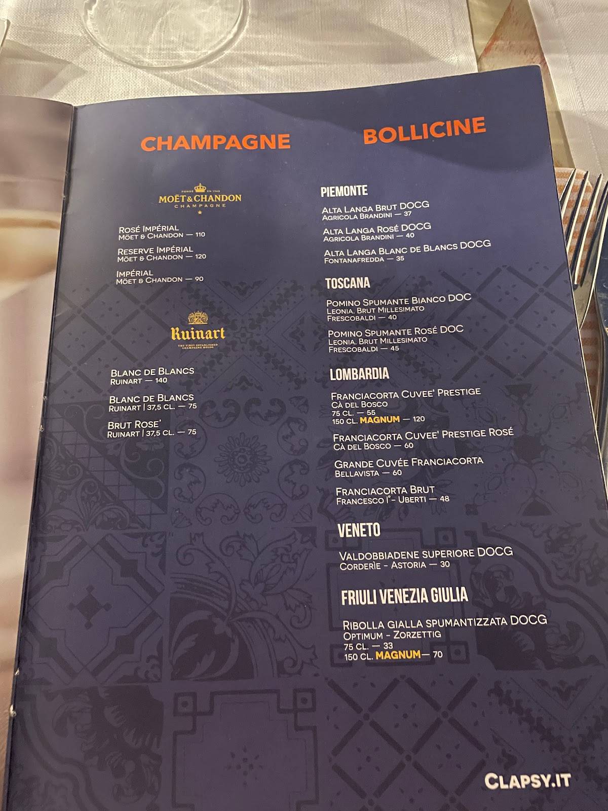 Menu di Clapsy Jeans 