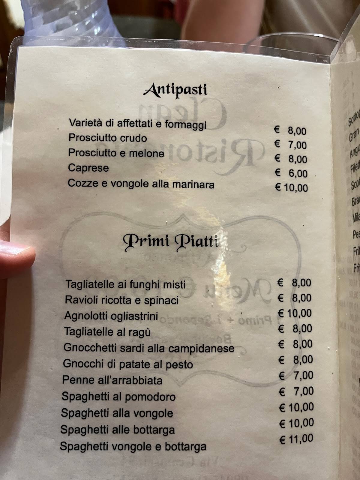 Menu di Clean Ristorante Bar 