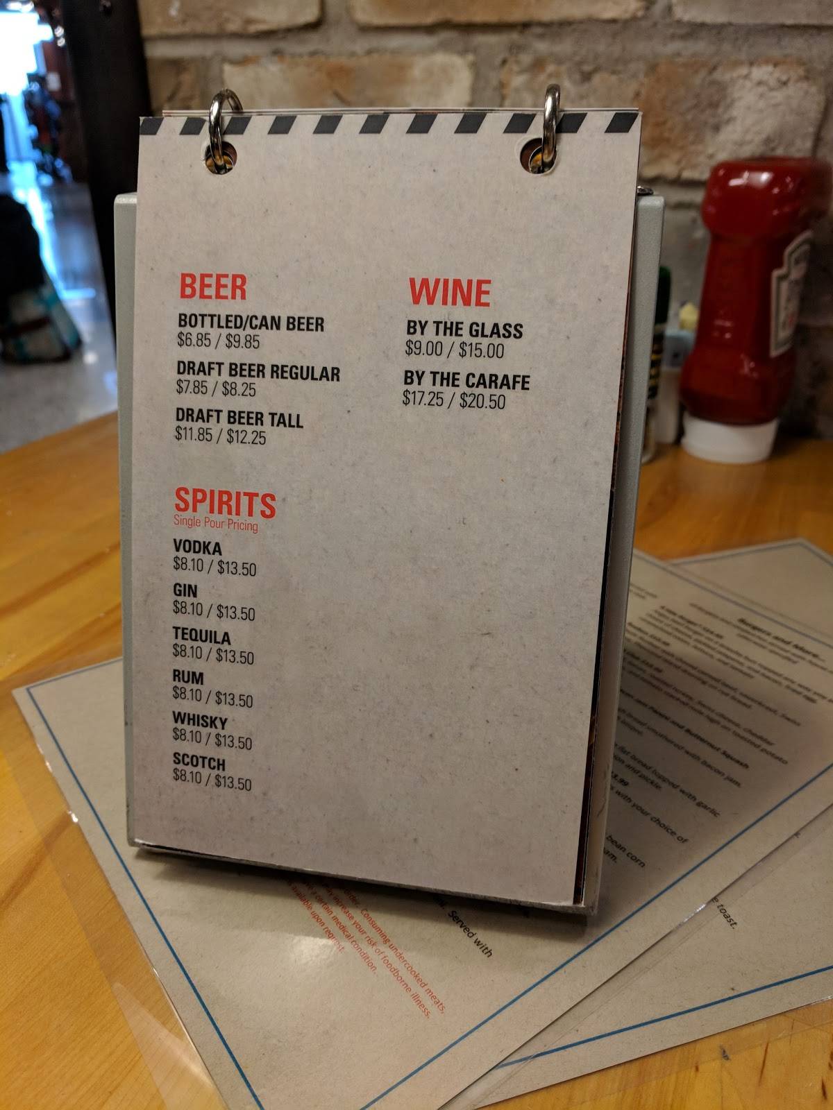 Menu at Club Level Grill, Richmond, 1 Richard E Byrd Terminal Dr