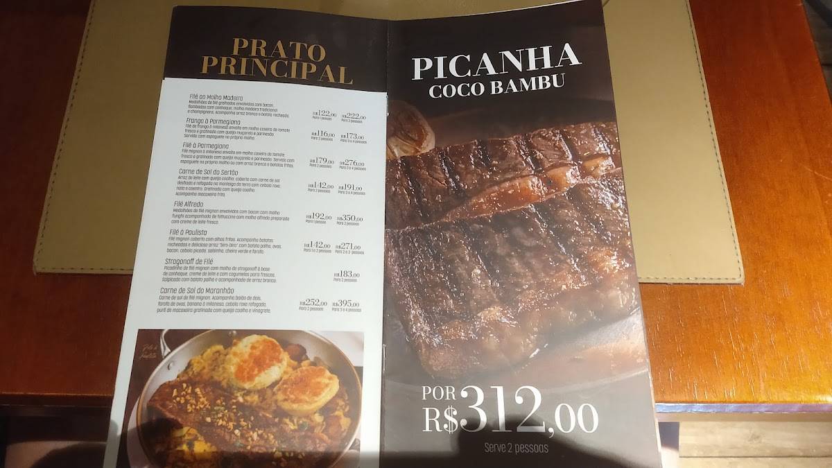 Coco Bambu cardápio