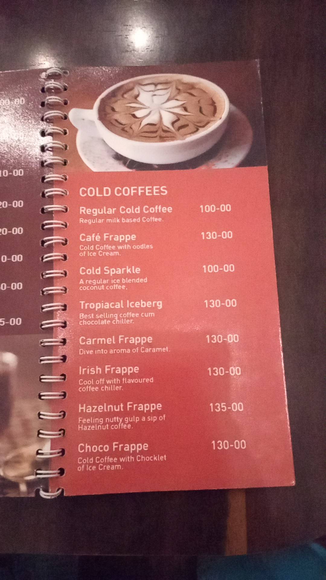 Coffee Day's menu