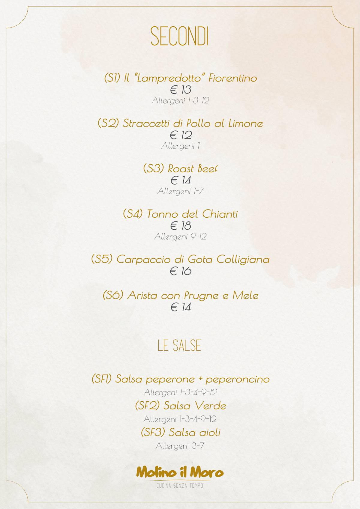 Menu di Molino Il Moro 