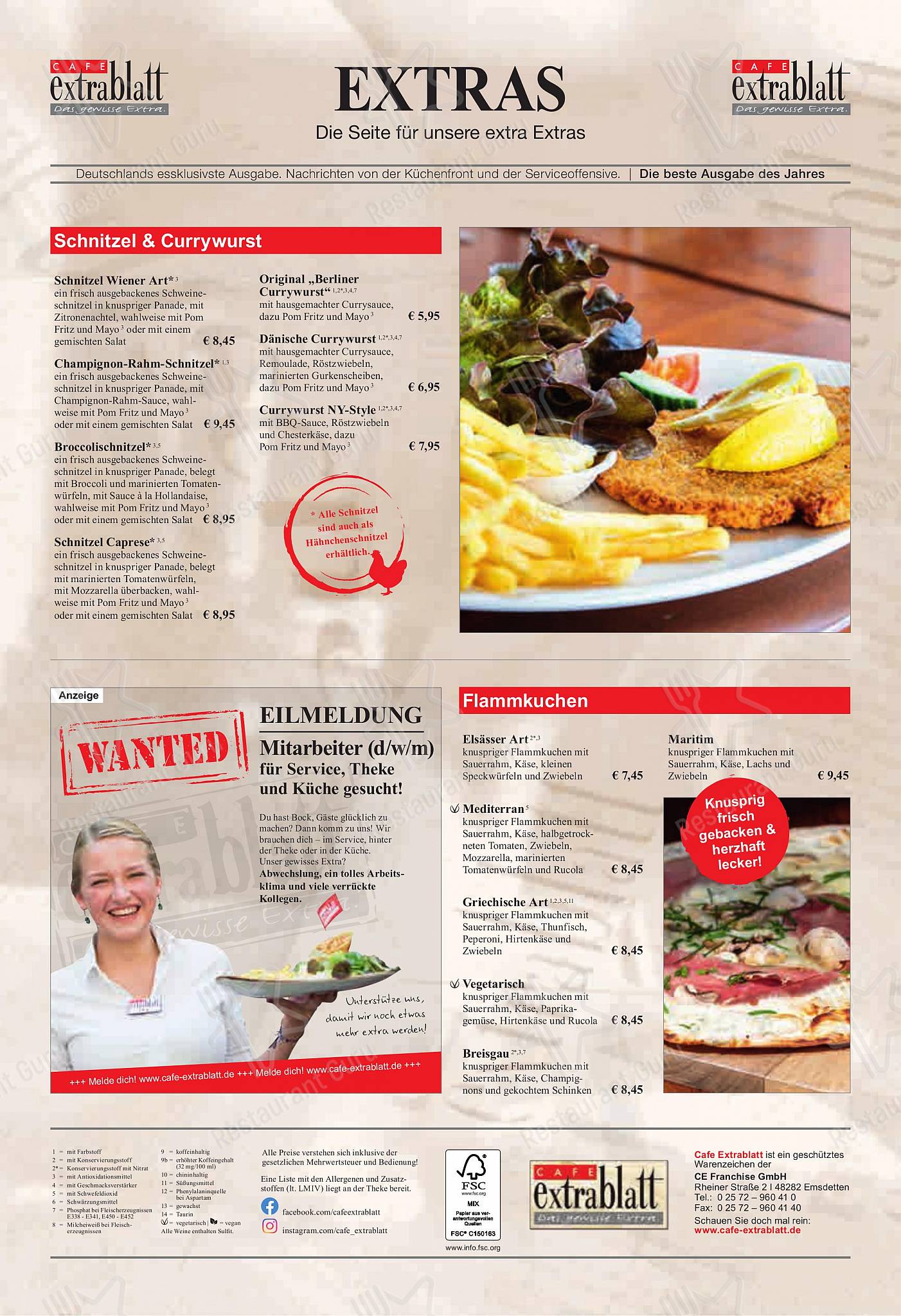 Lunch Menu pour Cafe Extrablatt Köln Eigelstein dans Cologne