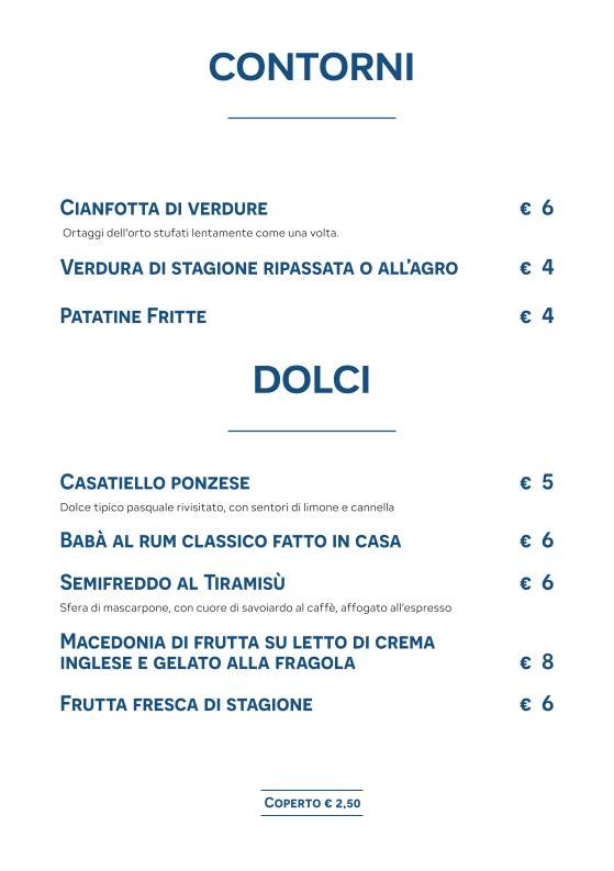Menu di Come Ponza 