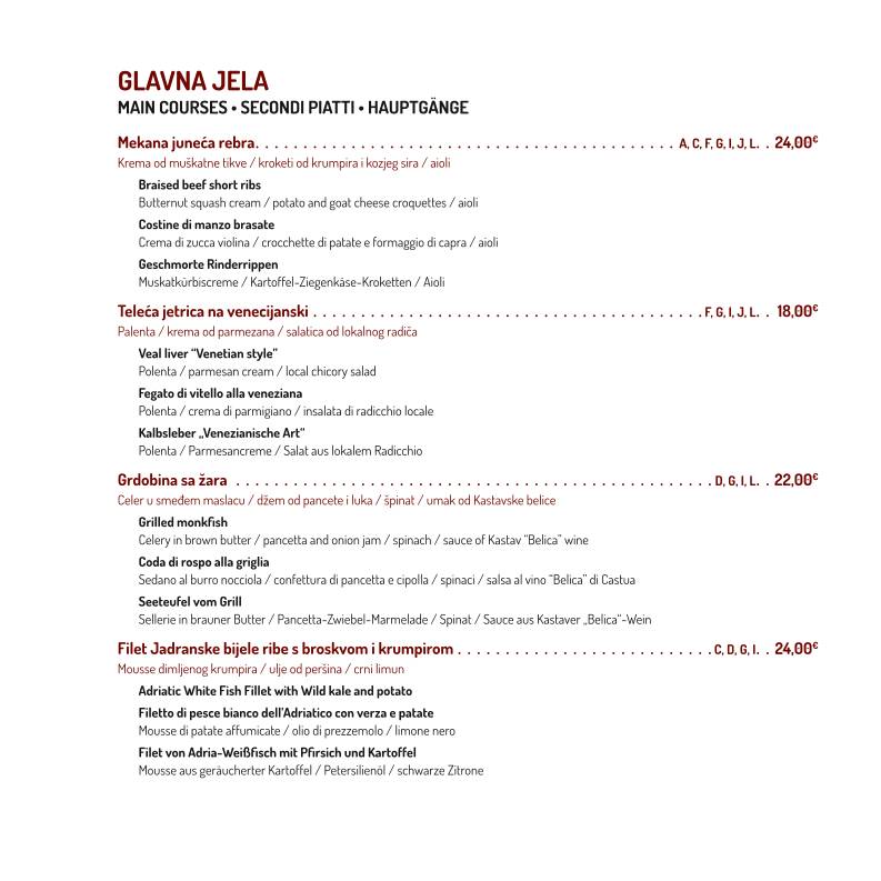 Menu di Conca d'oro 