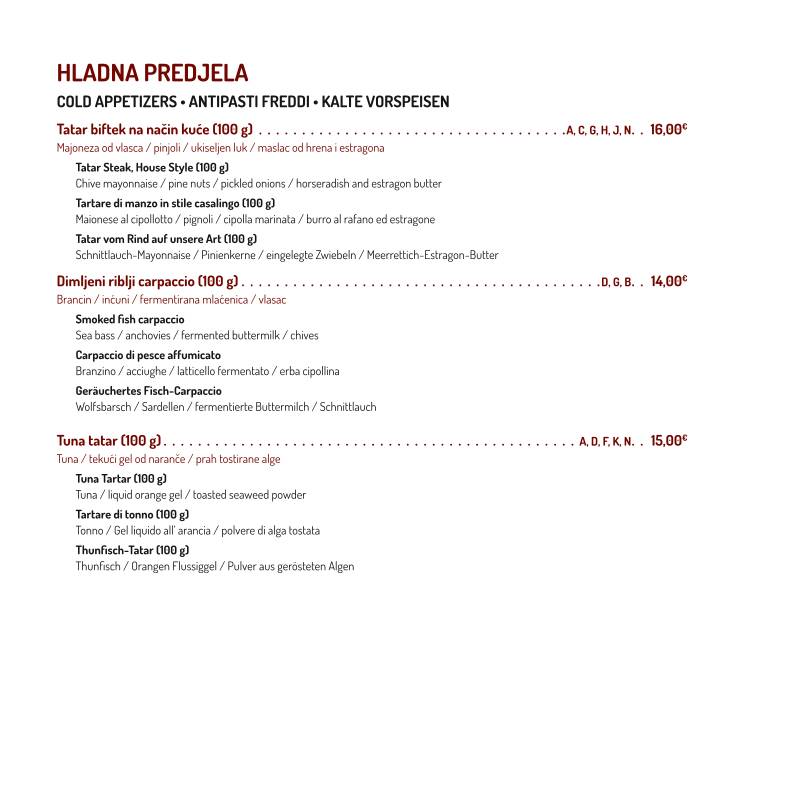 Menu di Conca d'oro 