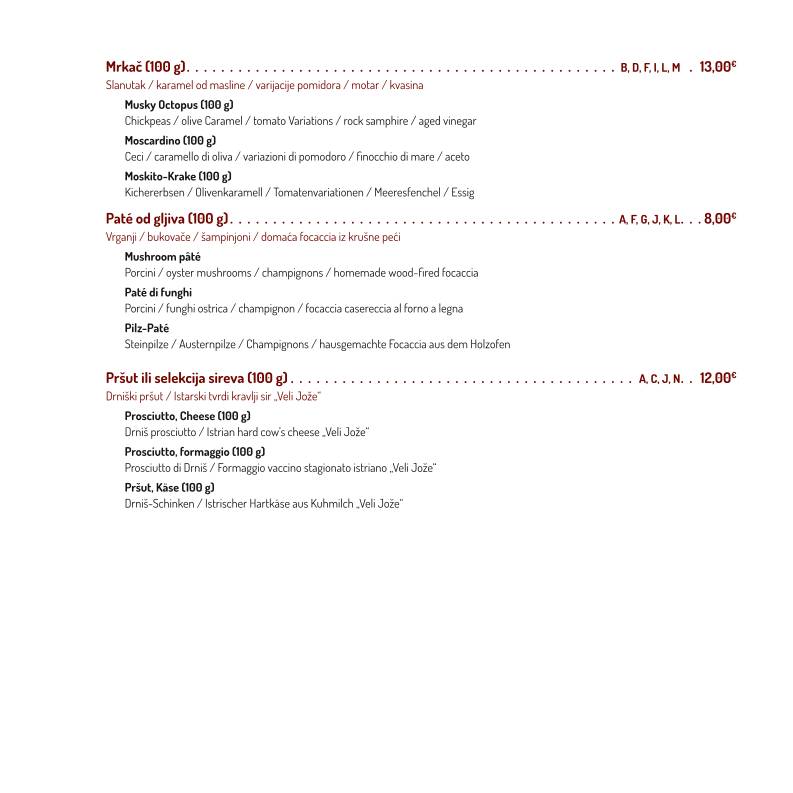 Menu di Conca d'oro 