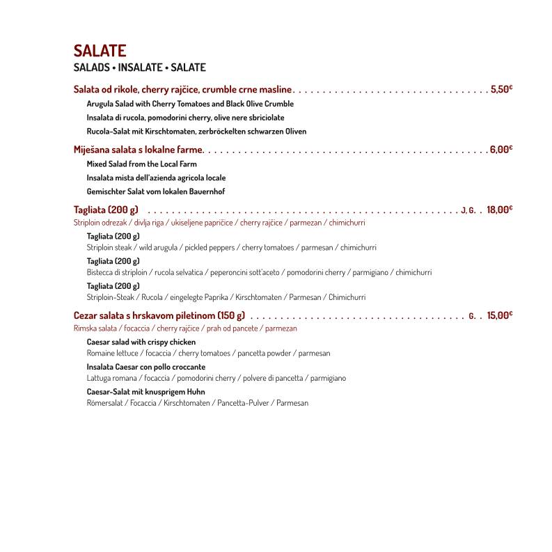 Menu di Conca d'oro 