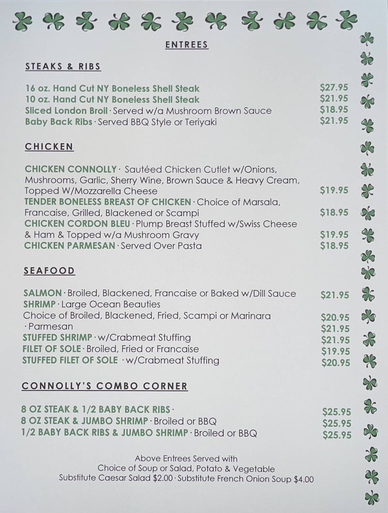 Menu at Connolly Station pub & bar, Malverne