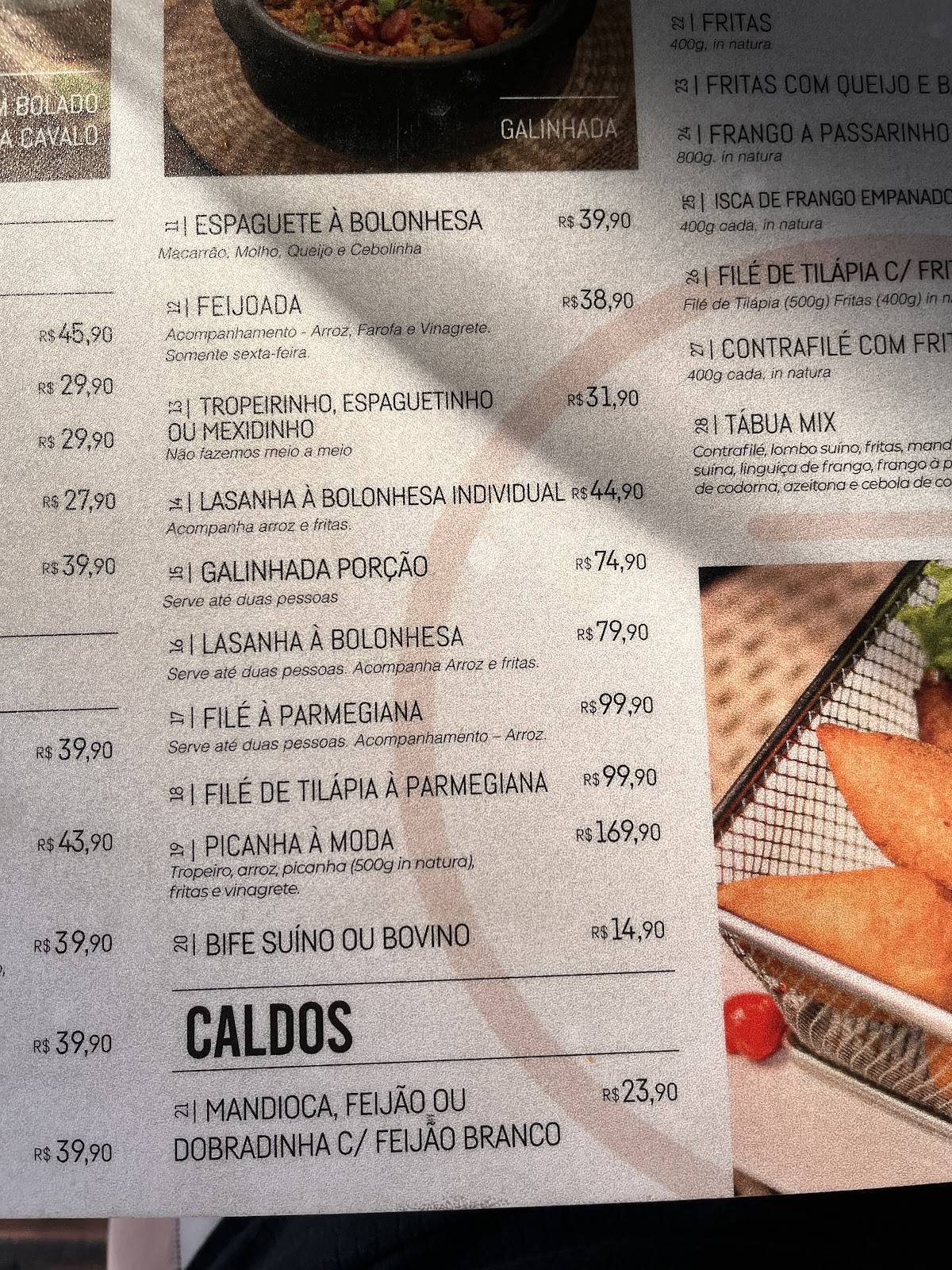 Contato Social Restaurante & Bar - Comida Mineira, Caldos, Drinks e Petiscos cardápio