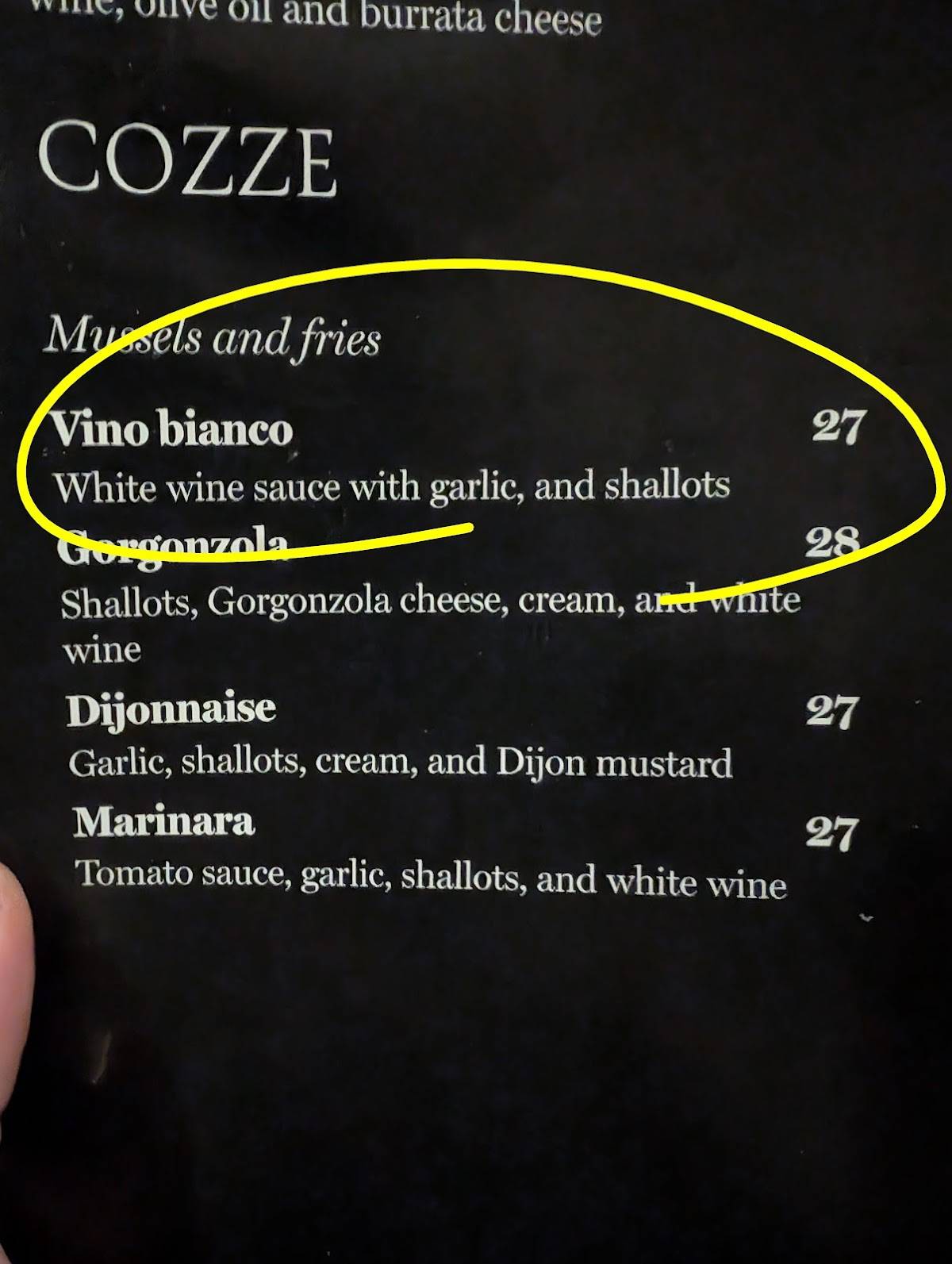 Menu de Corneli Montréal