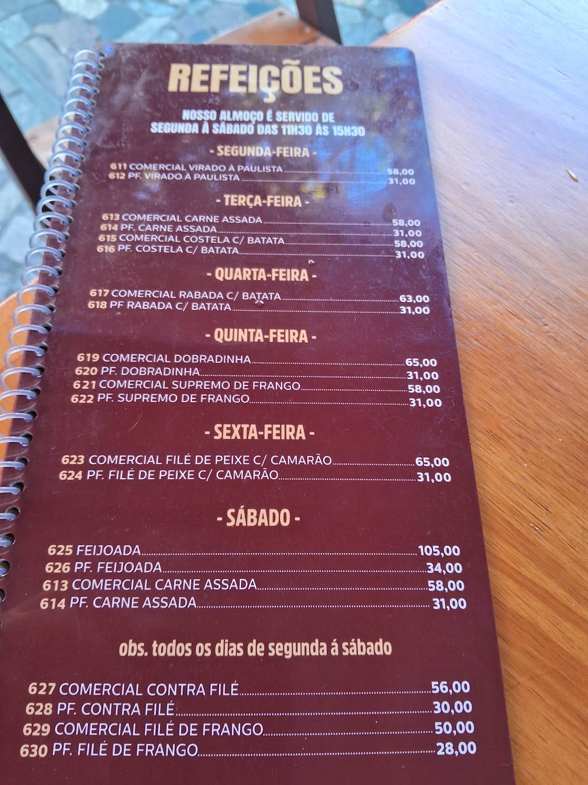Esquina do Bacalhau cardápio
