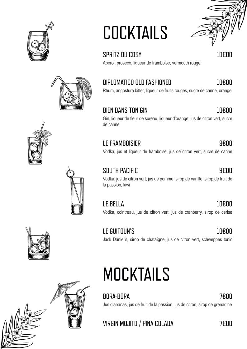 Menu de Cosy Restaurant