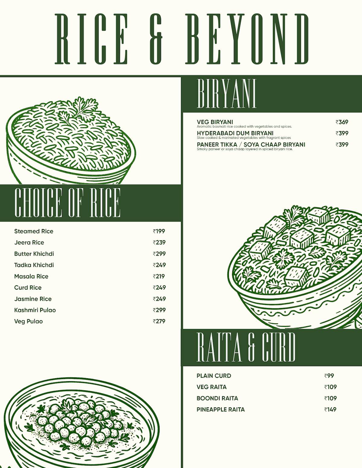 Countryside Culture menu