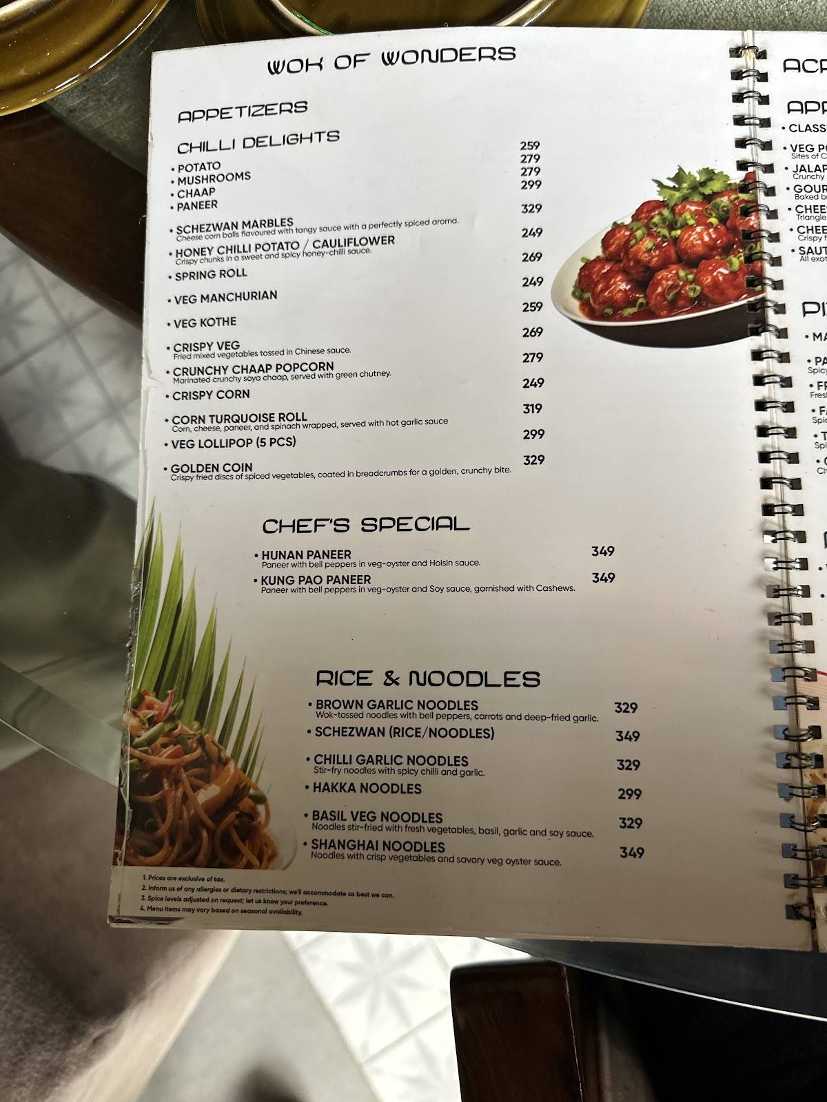 Countryside Culture menu