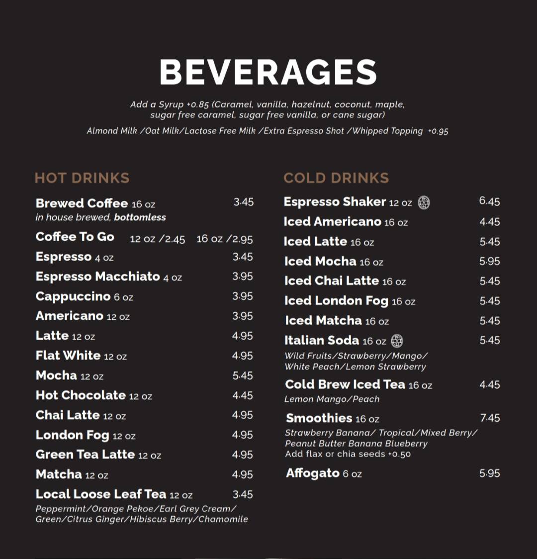 Menu de Covenant Cafe
