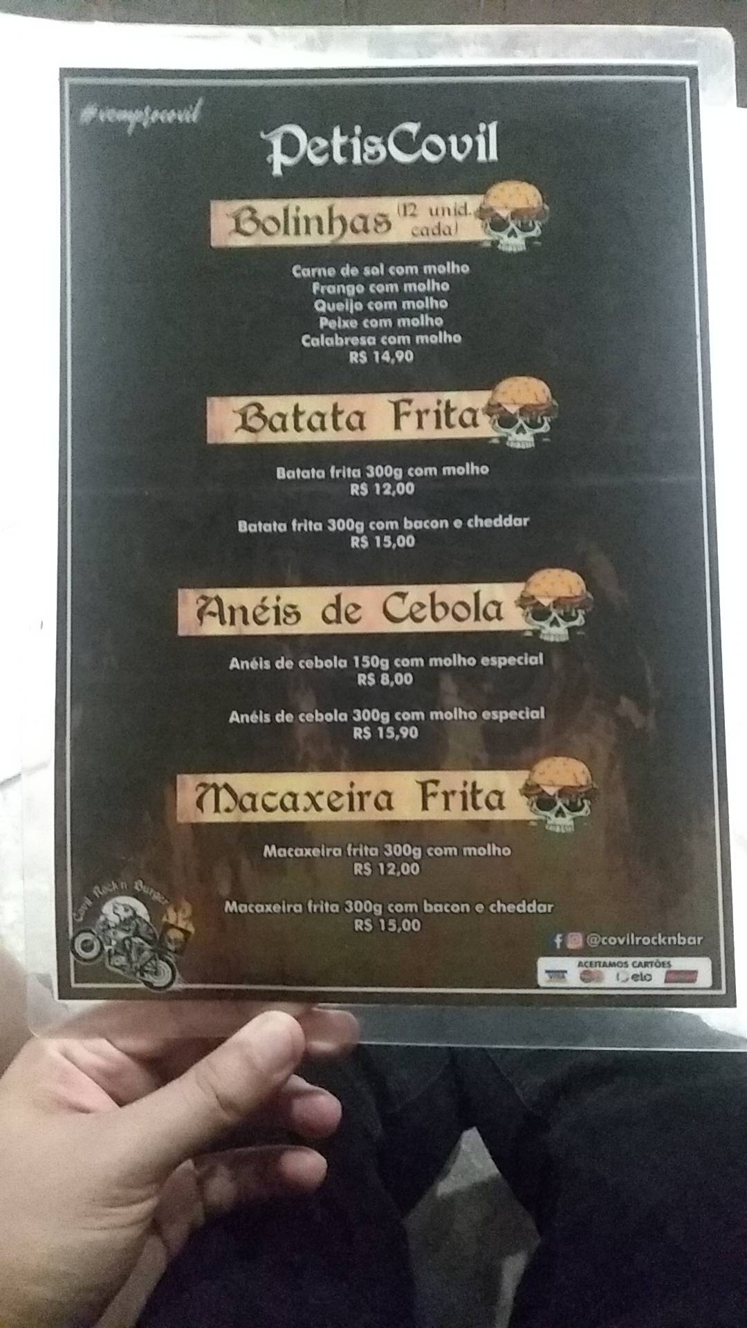 Covil Rock'n Bar cardápio