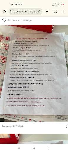 Menu di Crazy Pizza di Paolo Anastasio 