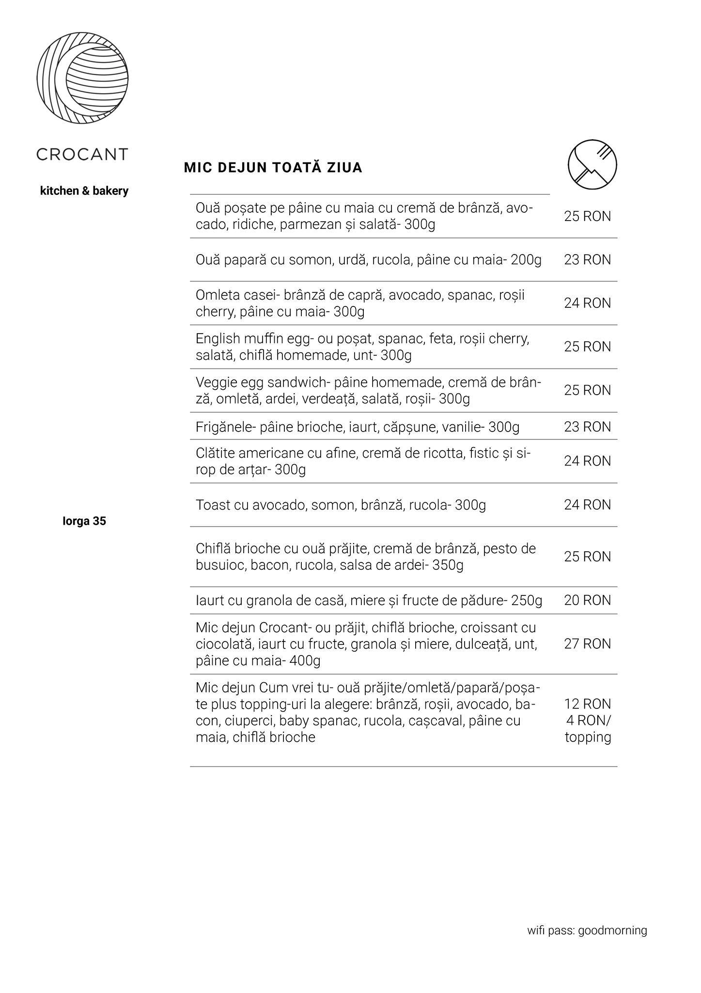 Menu de Crocant