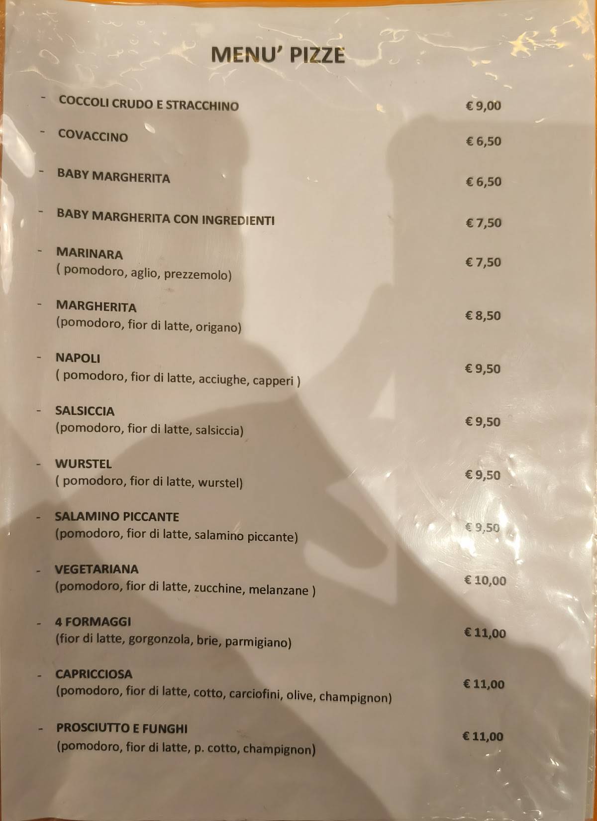 Menu di Cru ~ Pizza Bistrot 