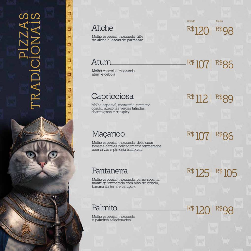 Gato Mia Pizzaria cardápio
