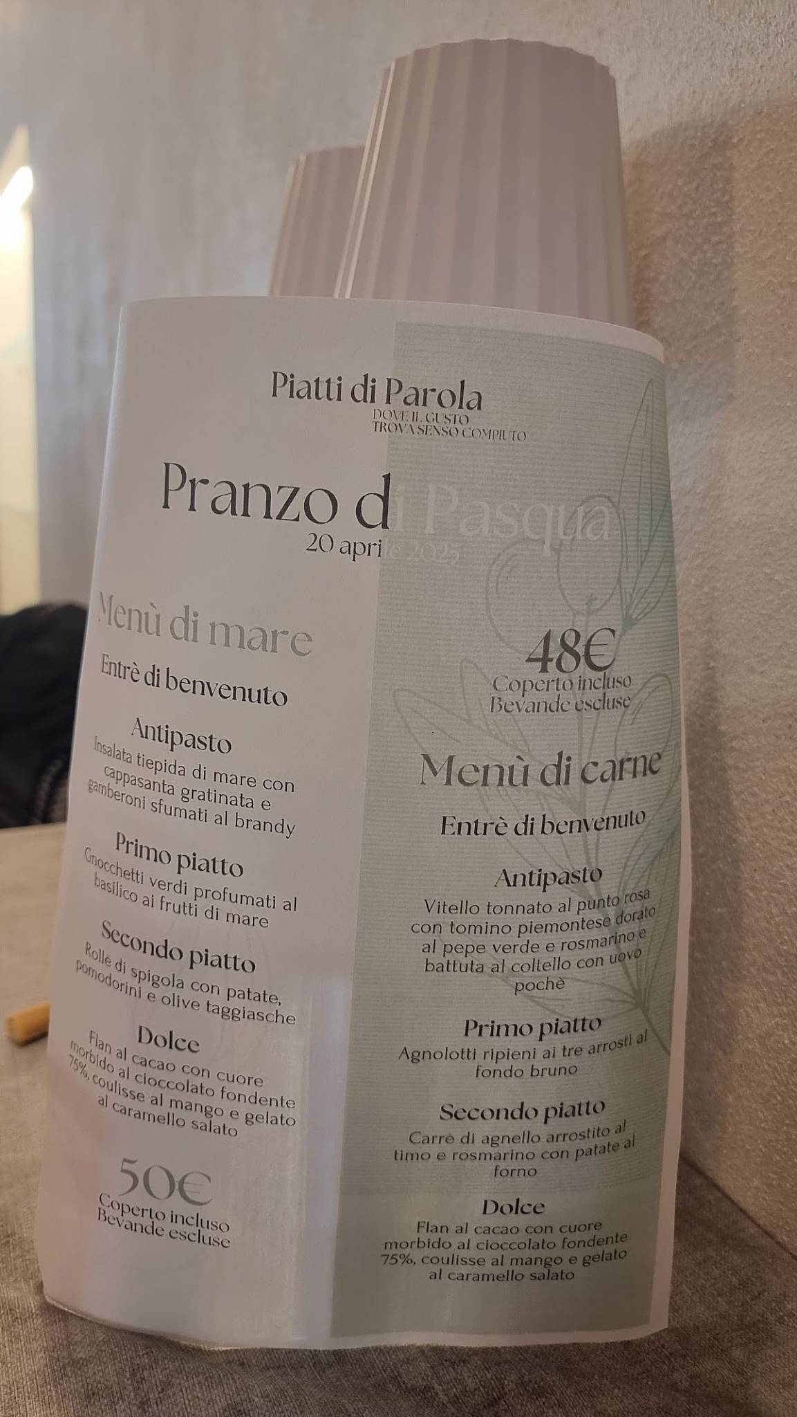 Menu di Piatti di Parola 