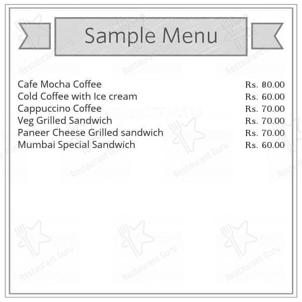 Cup Tales menu