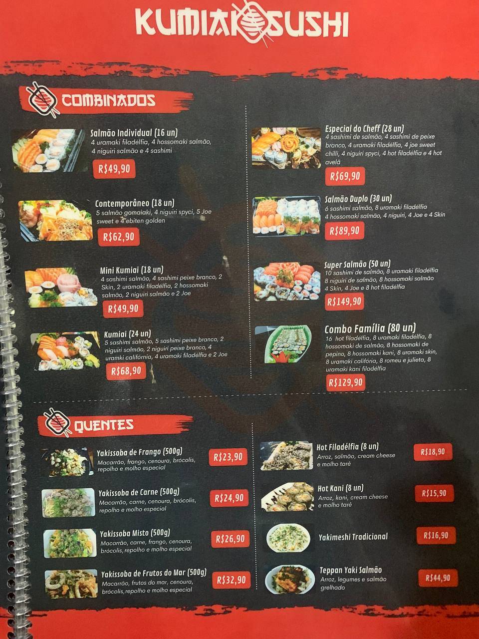 Kumiai Sushi Curitiba cardápio