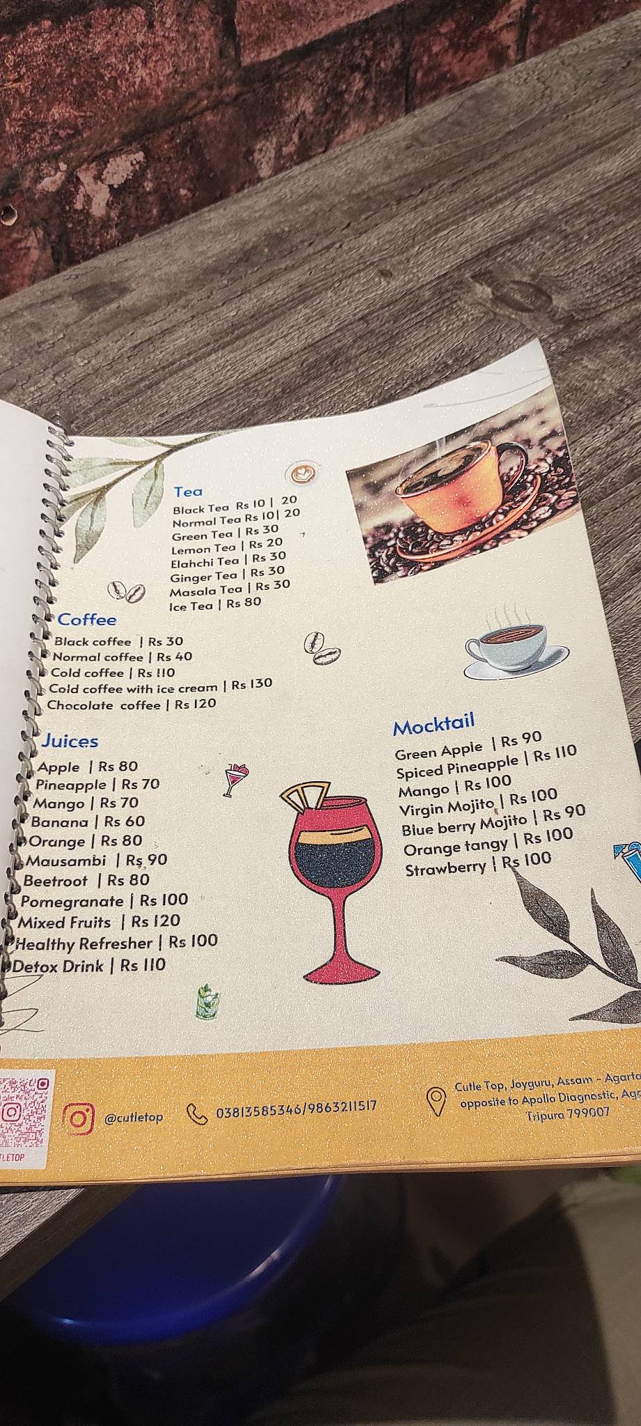Cutle Top menu