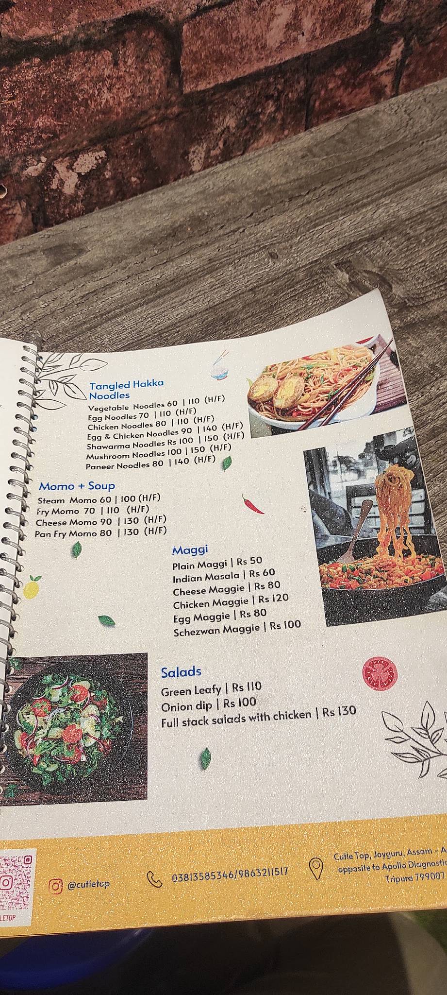 Cutle Top menu
