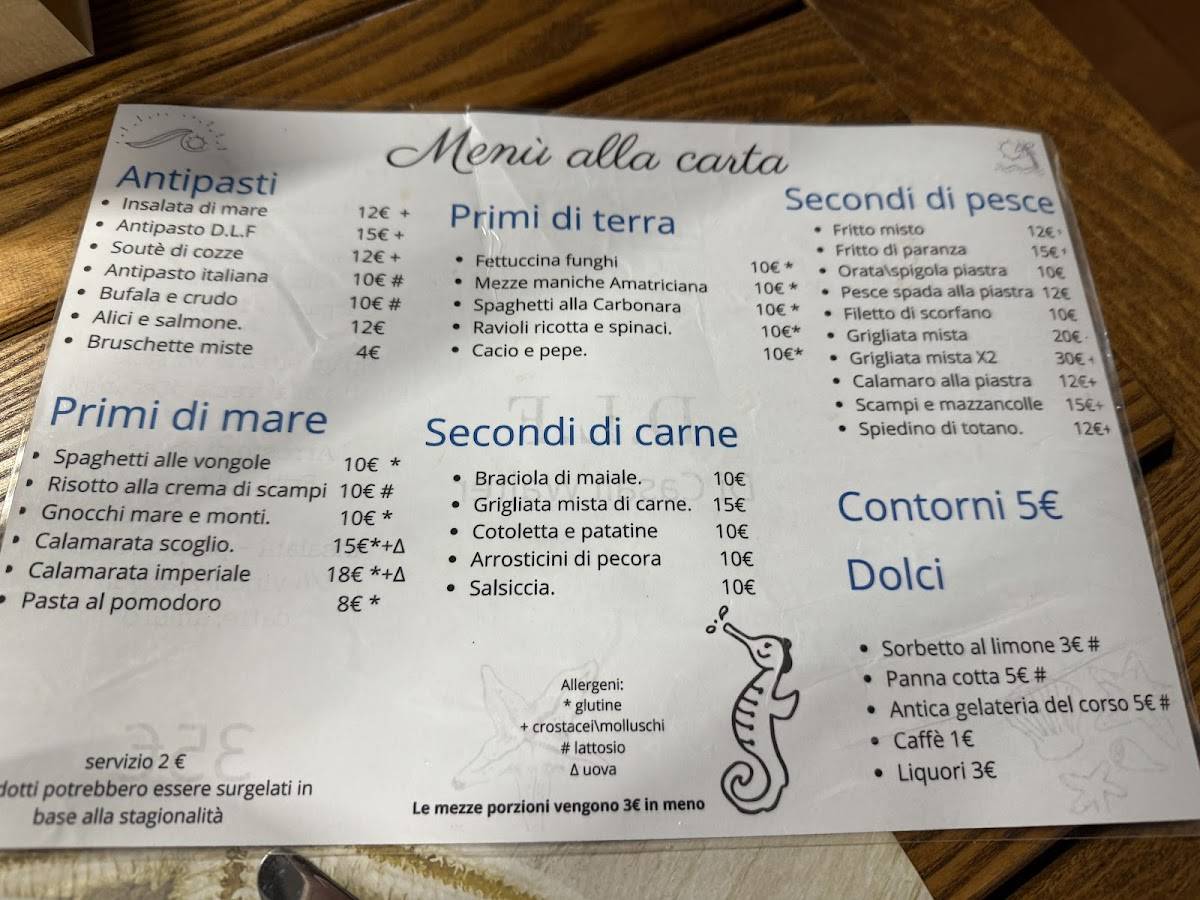Menu di D.L.F. Dopolavoro Ferroviario 
