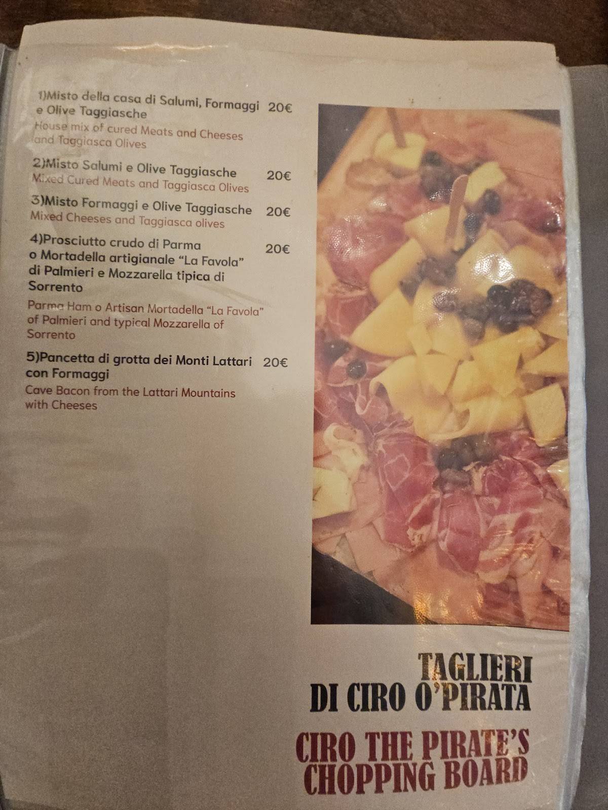 Menu di Da Ciro Taverna\Trattoria 