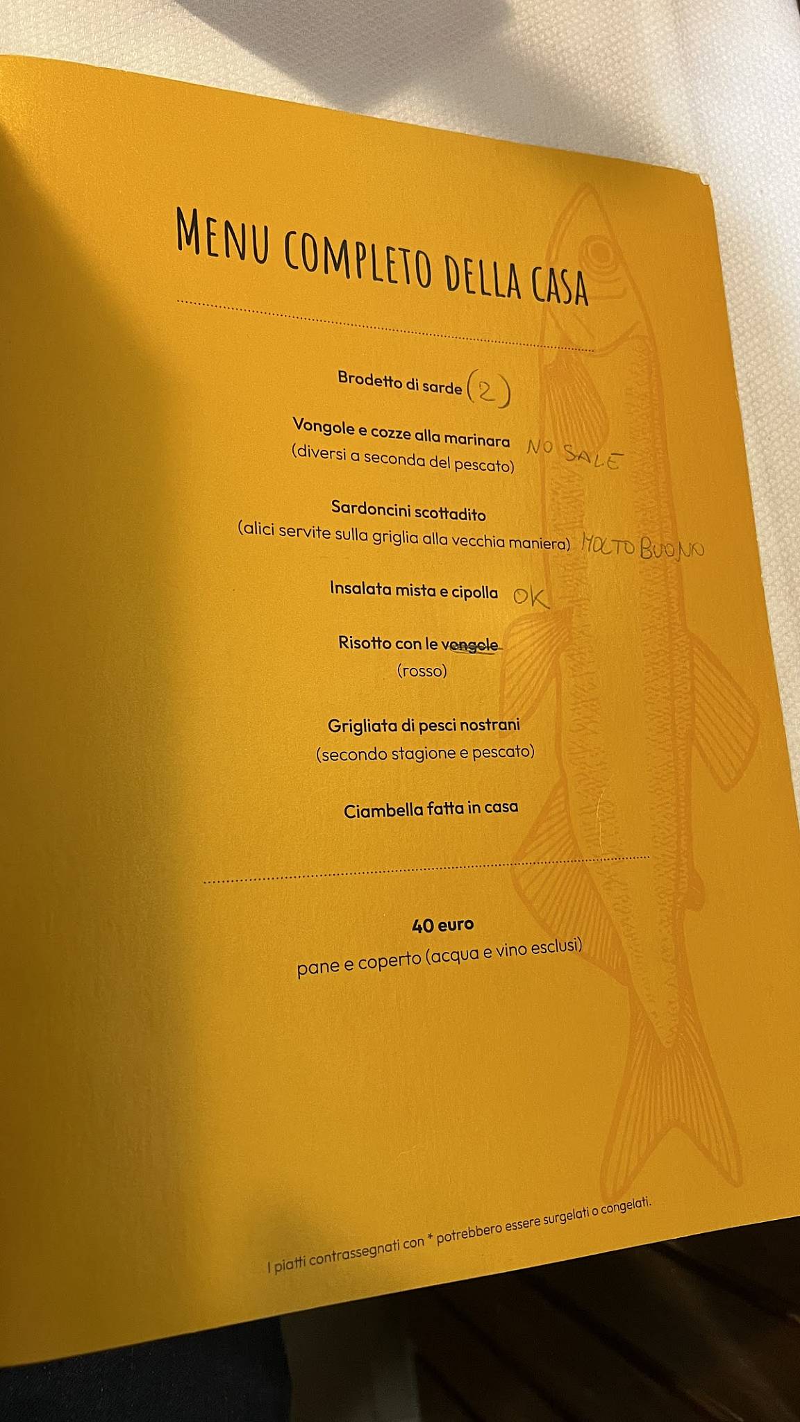 Menu di Da Gino il Matto 