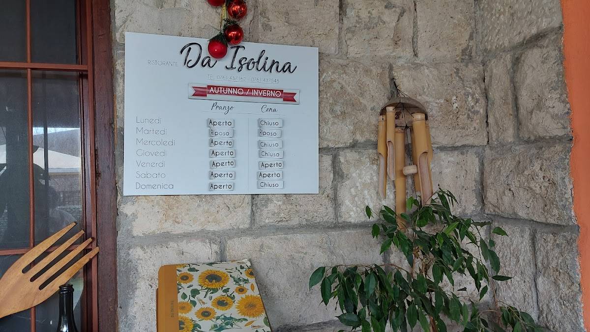 Menu di Da Isolina 