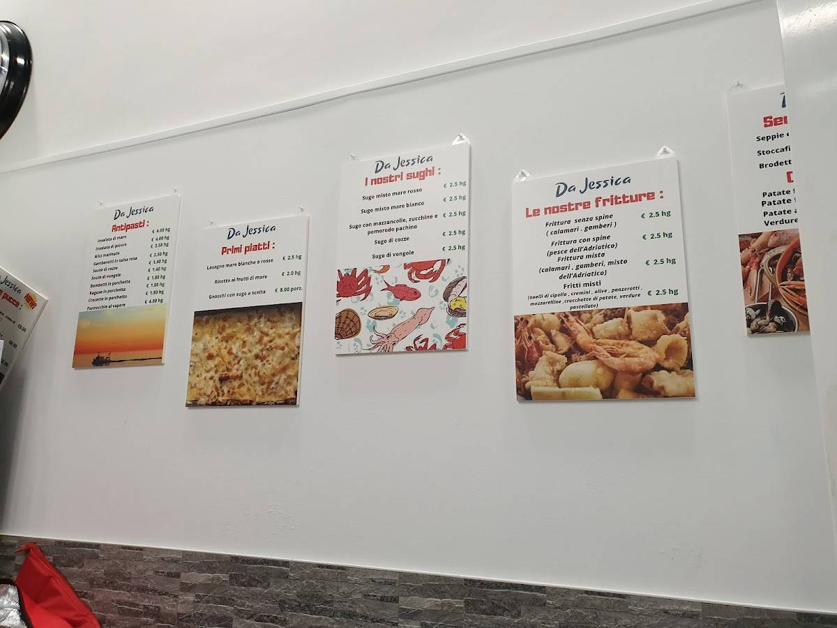 Menu di Da Jessica "gastronomia e friggitoria di pesce" 