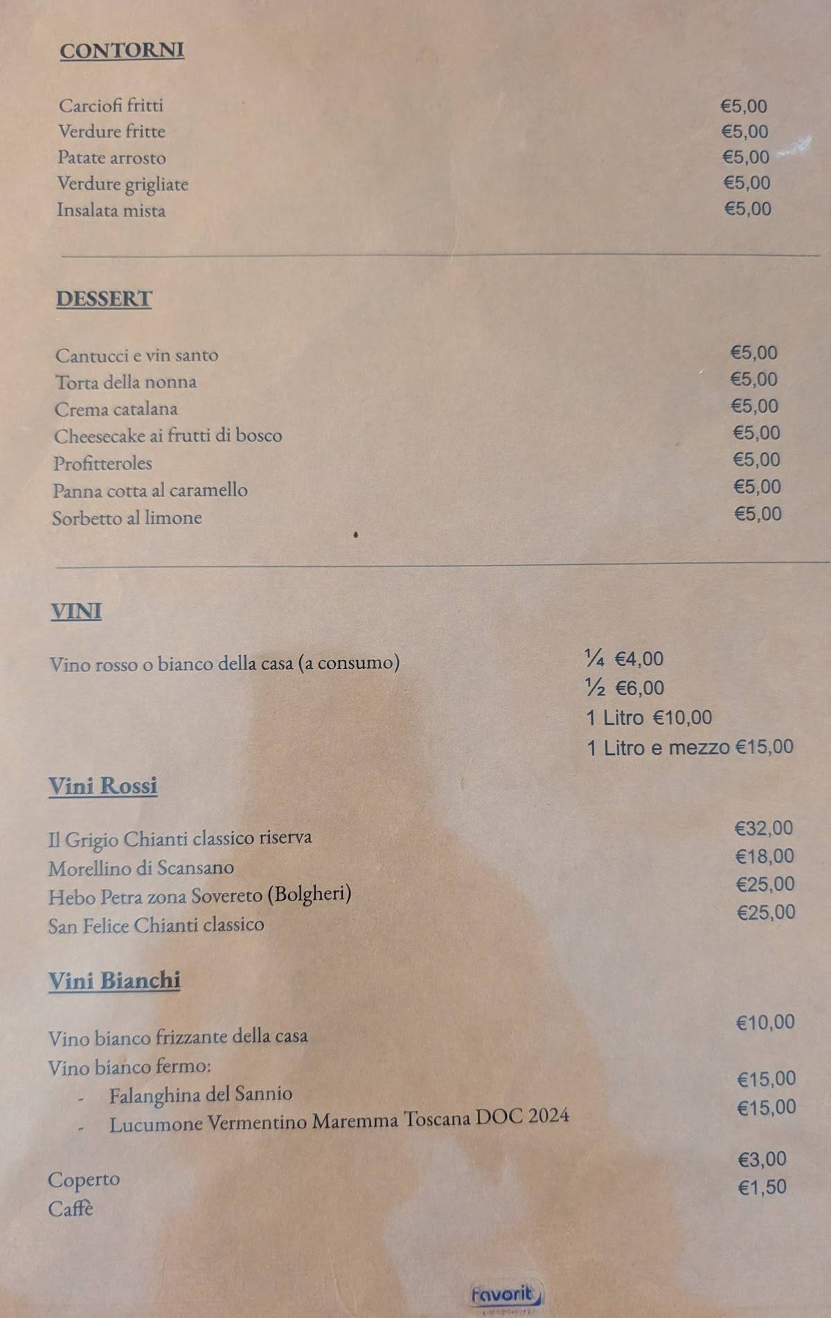 Menu di Da Jolanda Albergo Ristorante Pizzeria 