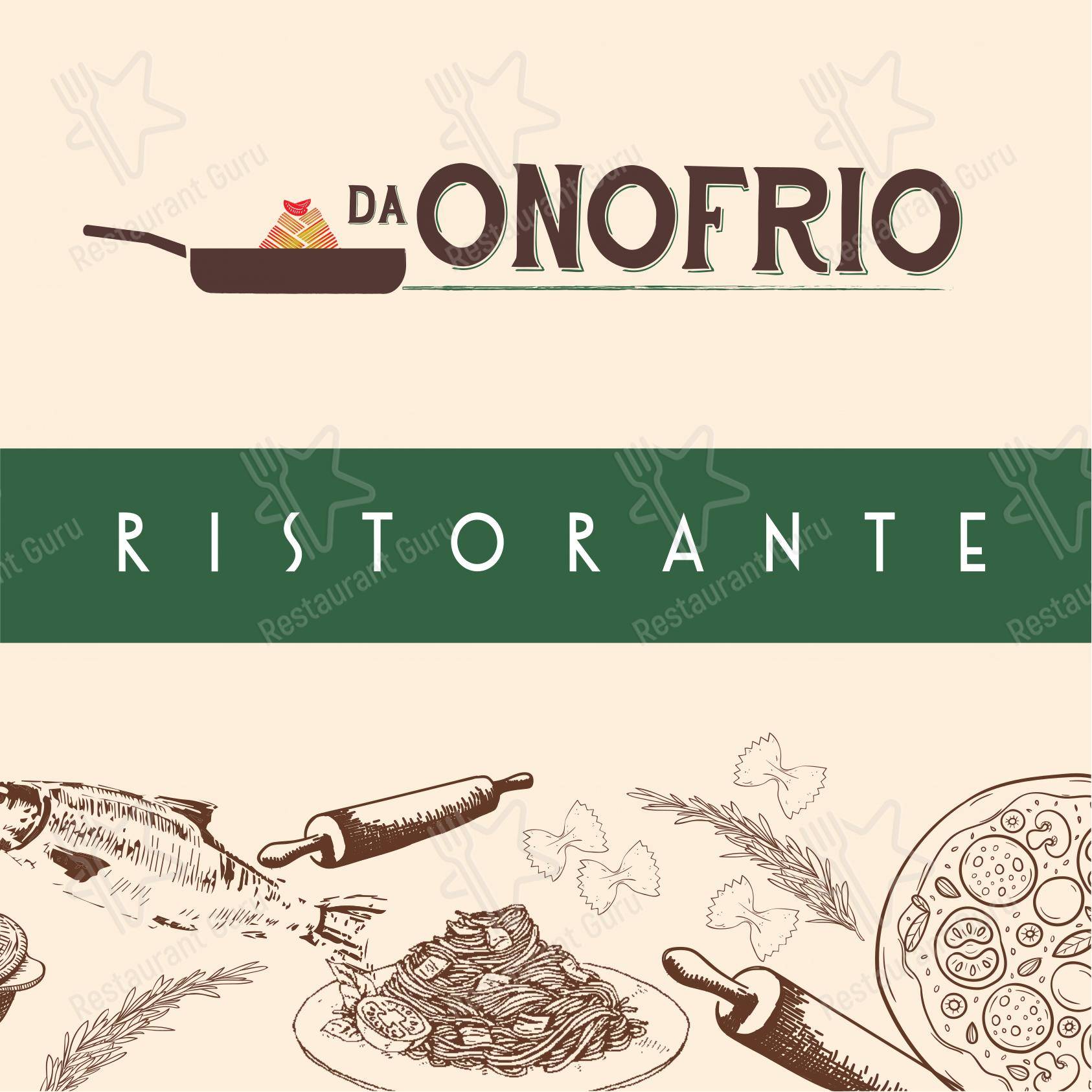 Da Onofrio Ristorante Pizzeria in Furci Siculo - Menu