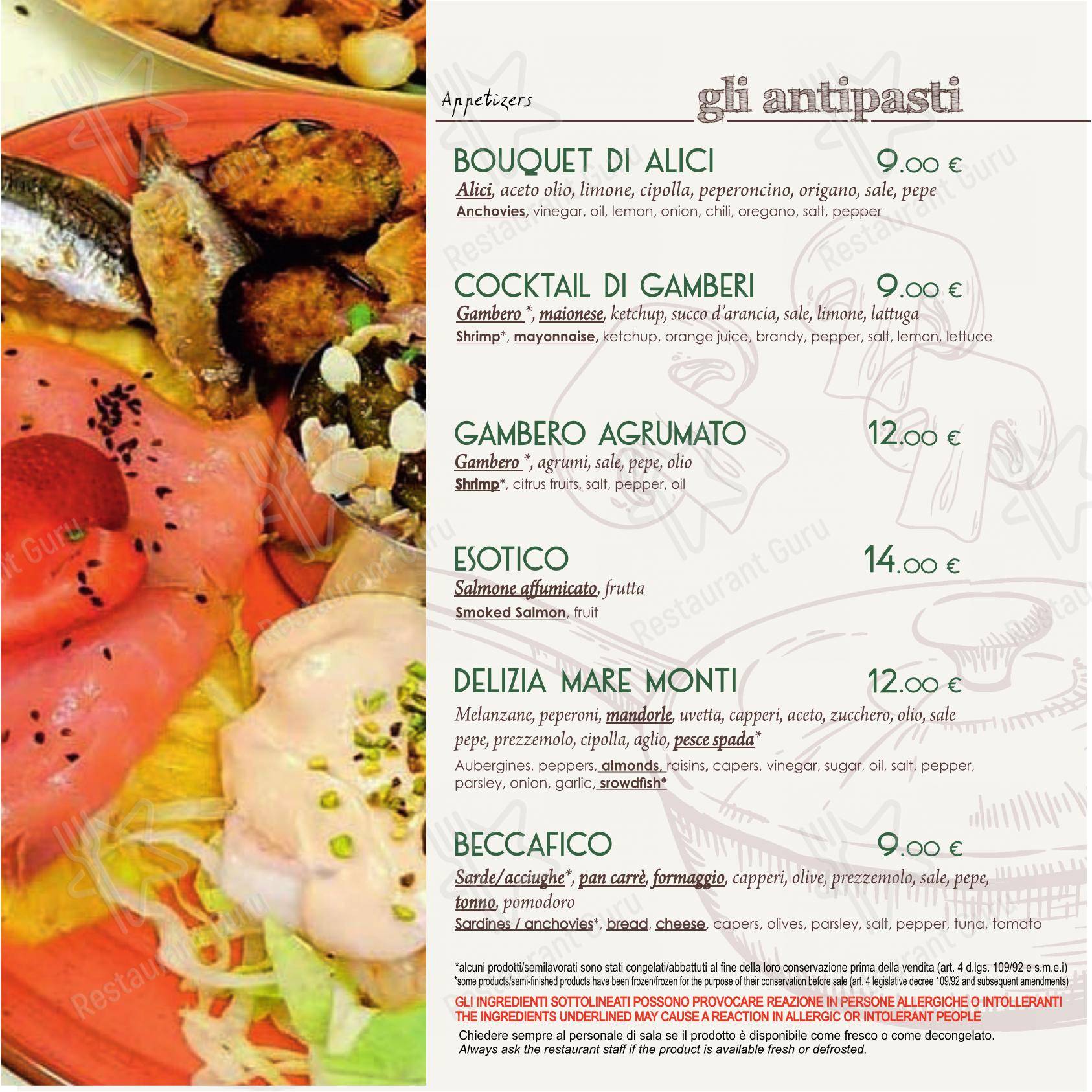 Menu per Da Onofrio Ristorante Pizzeria in Furci Siculo