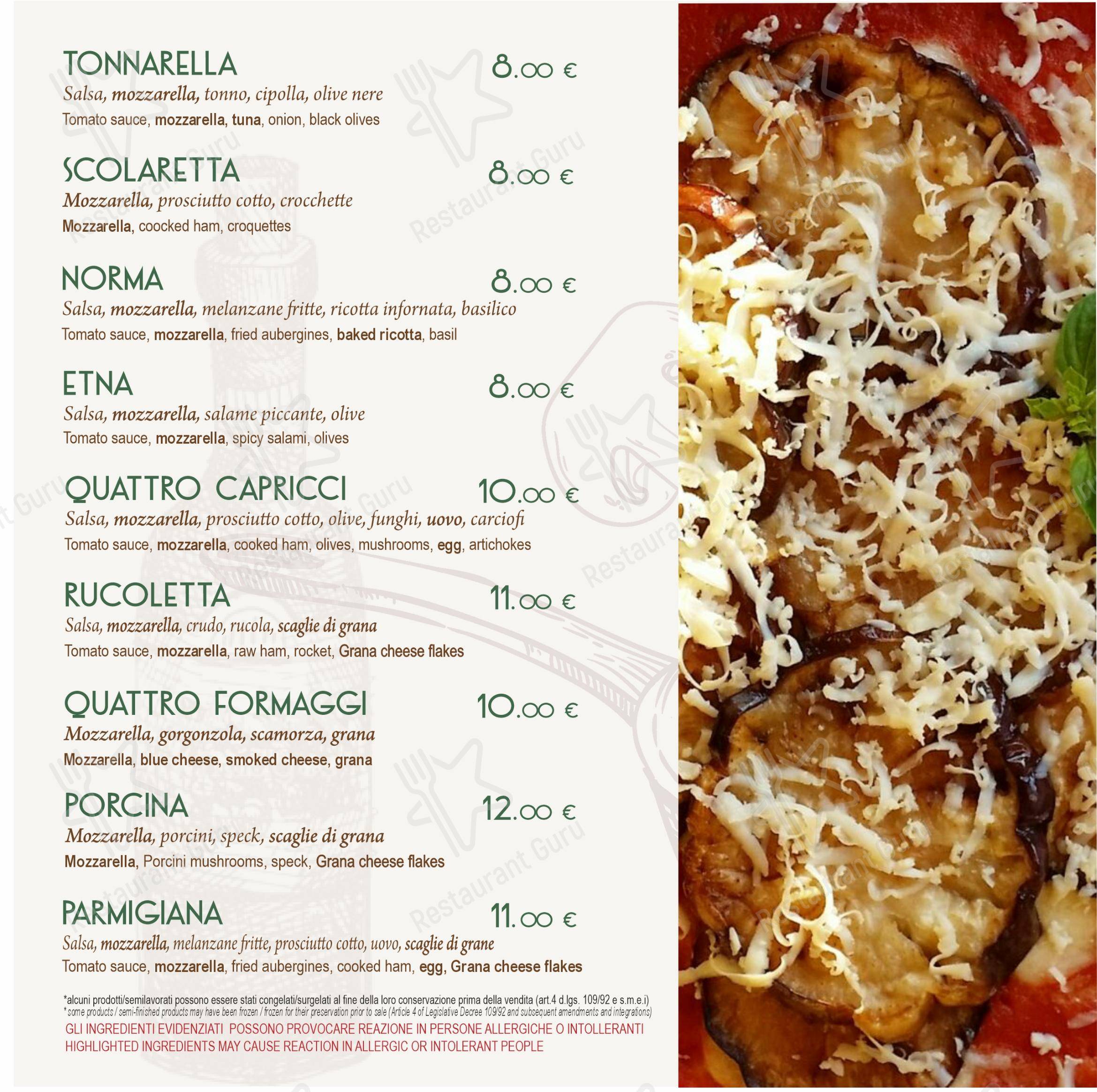Menu bar per Da Onofrio Ristorante Pizzeria ristorante