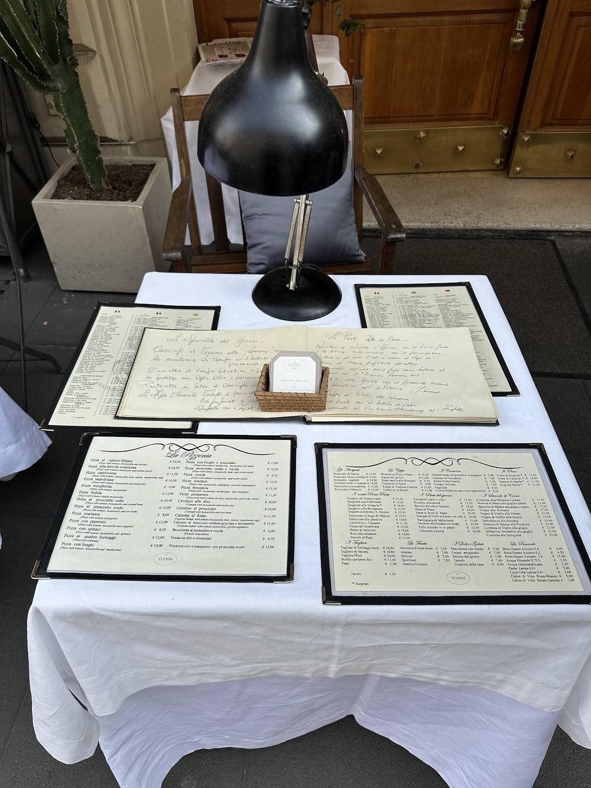 Menu di Da Tudini 1969 