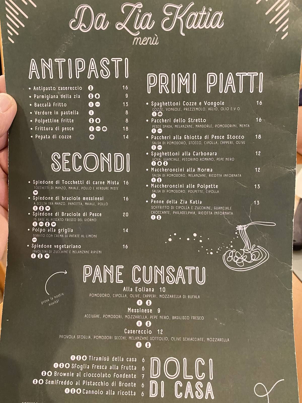 Menu di Da Zia Katia 