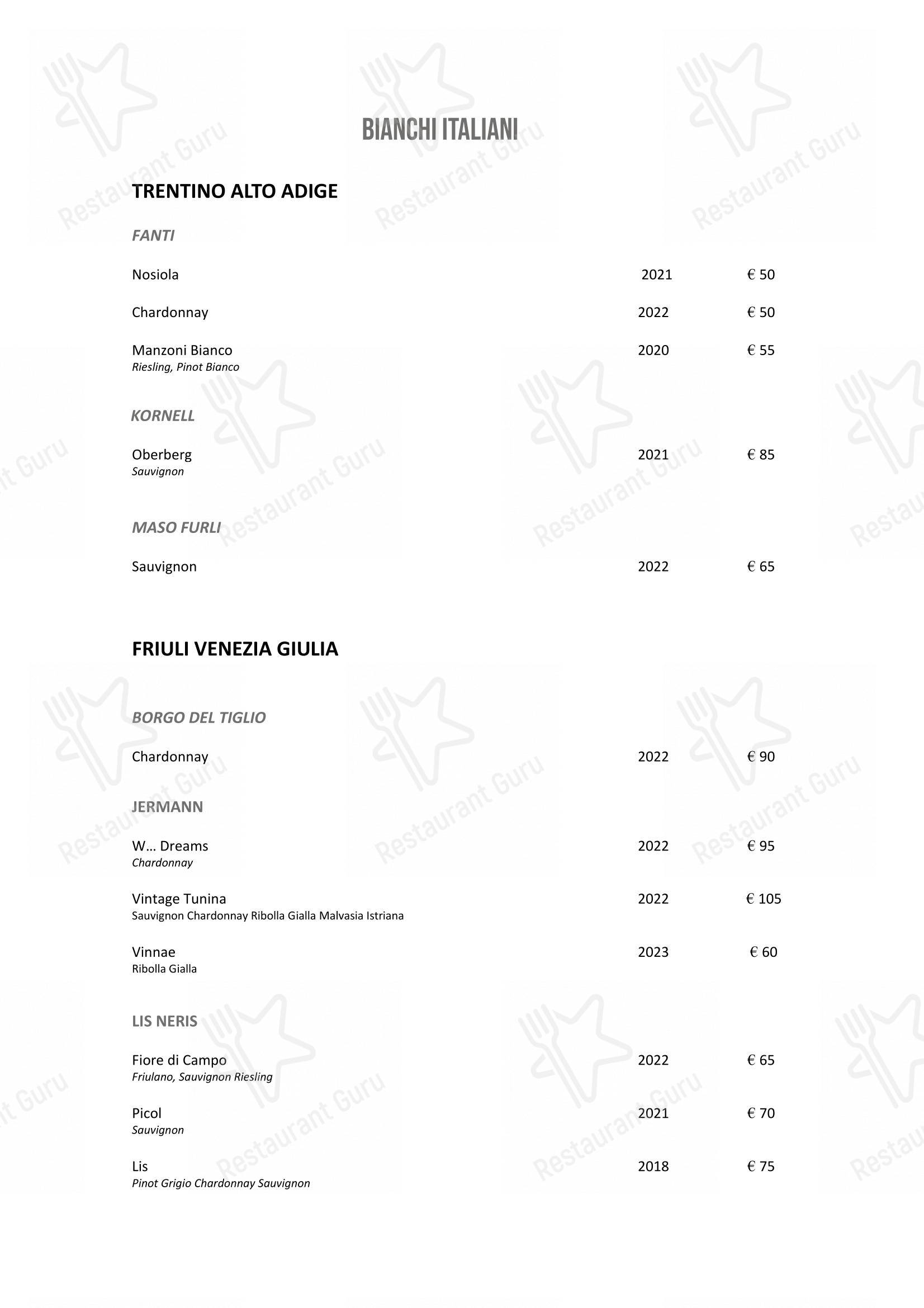 Menu di DanielCanzian Ristorante Milano - Wine Menu