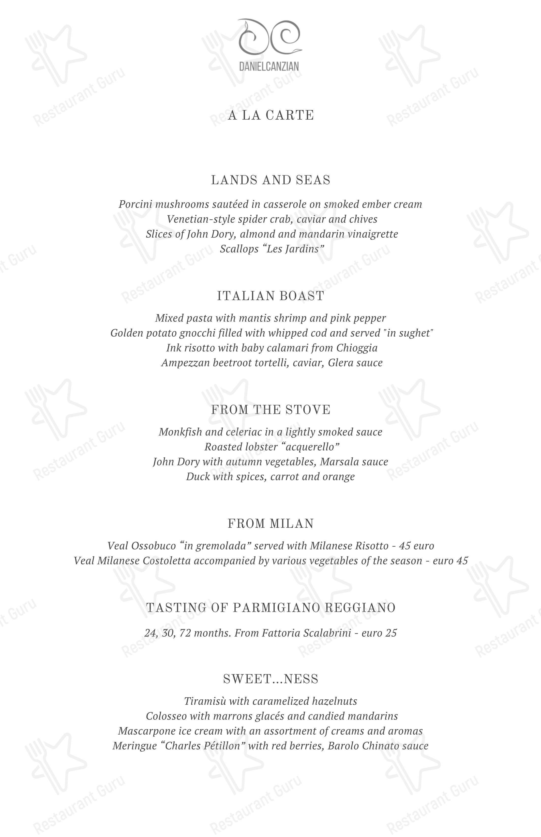 Wine Menu per DanielCanzian Ristorante Milano ristorante