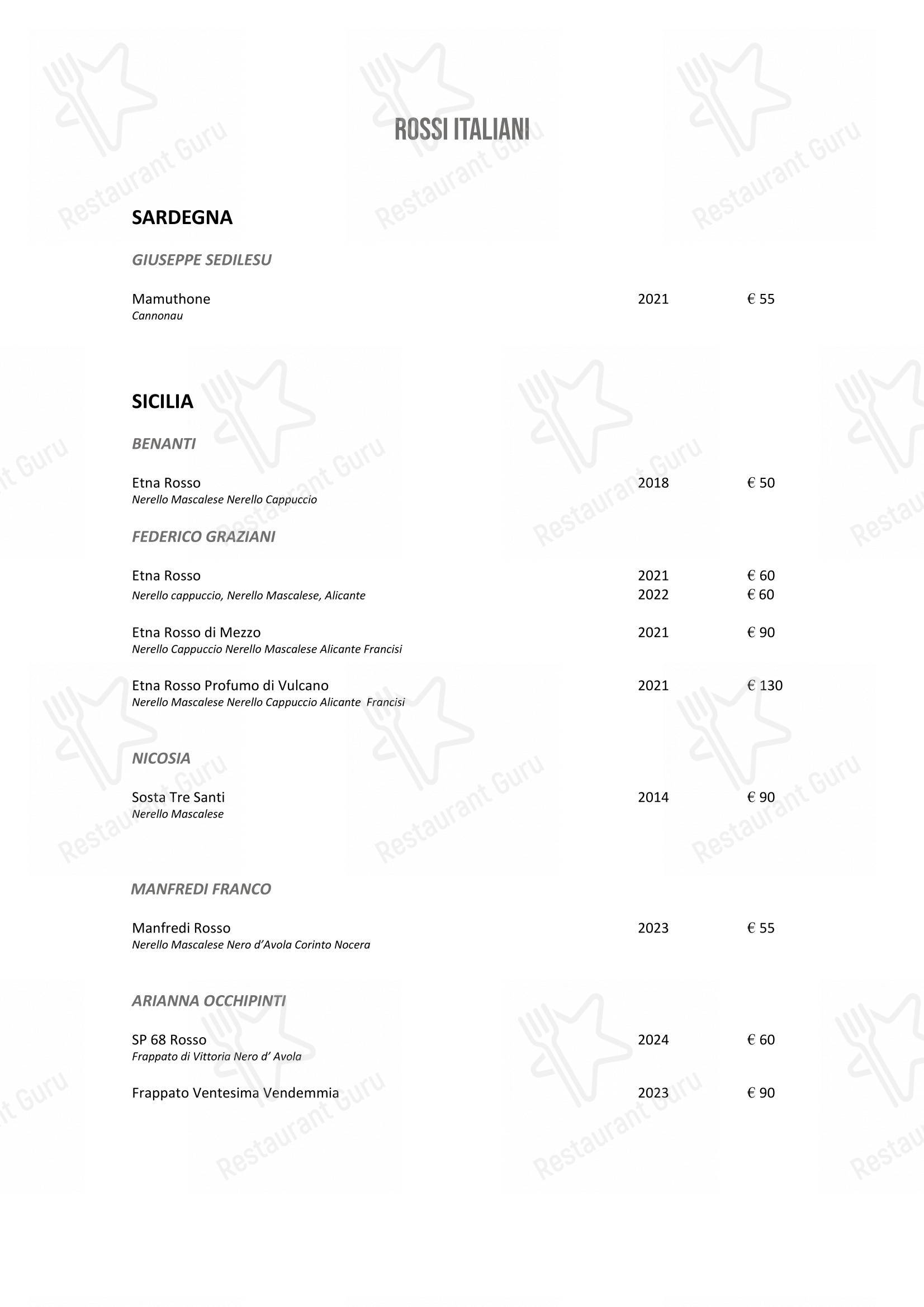 Menu di DanielCanzian Ristorante Milano - Wine Menu