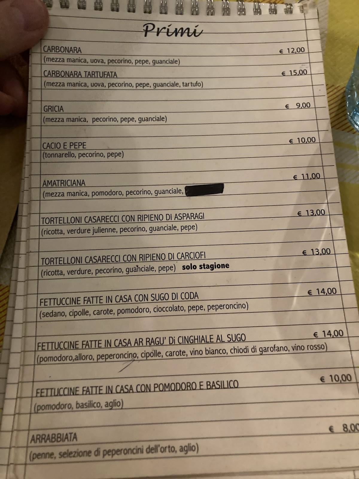 Menu de Dar Bruttone