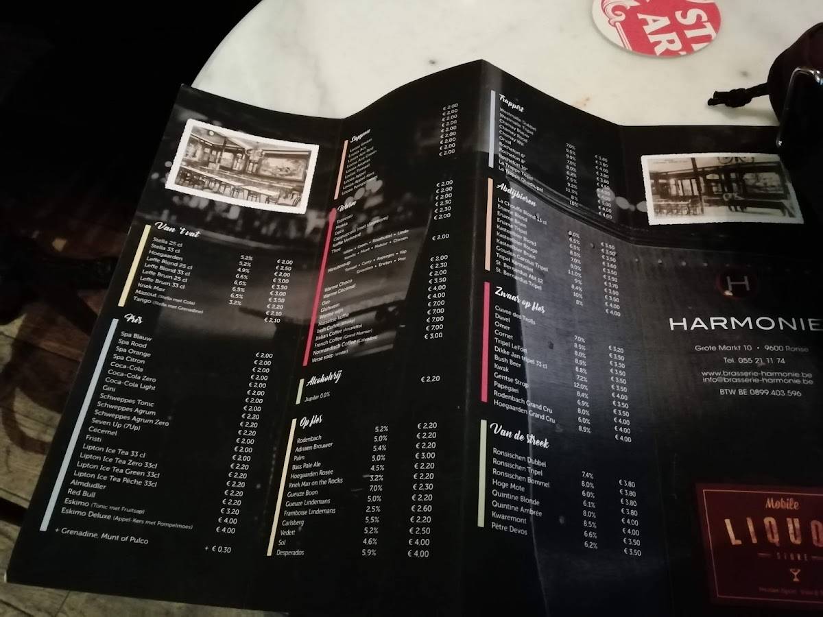 Menu de De Harmonie