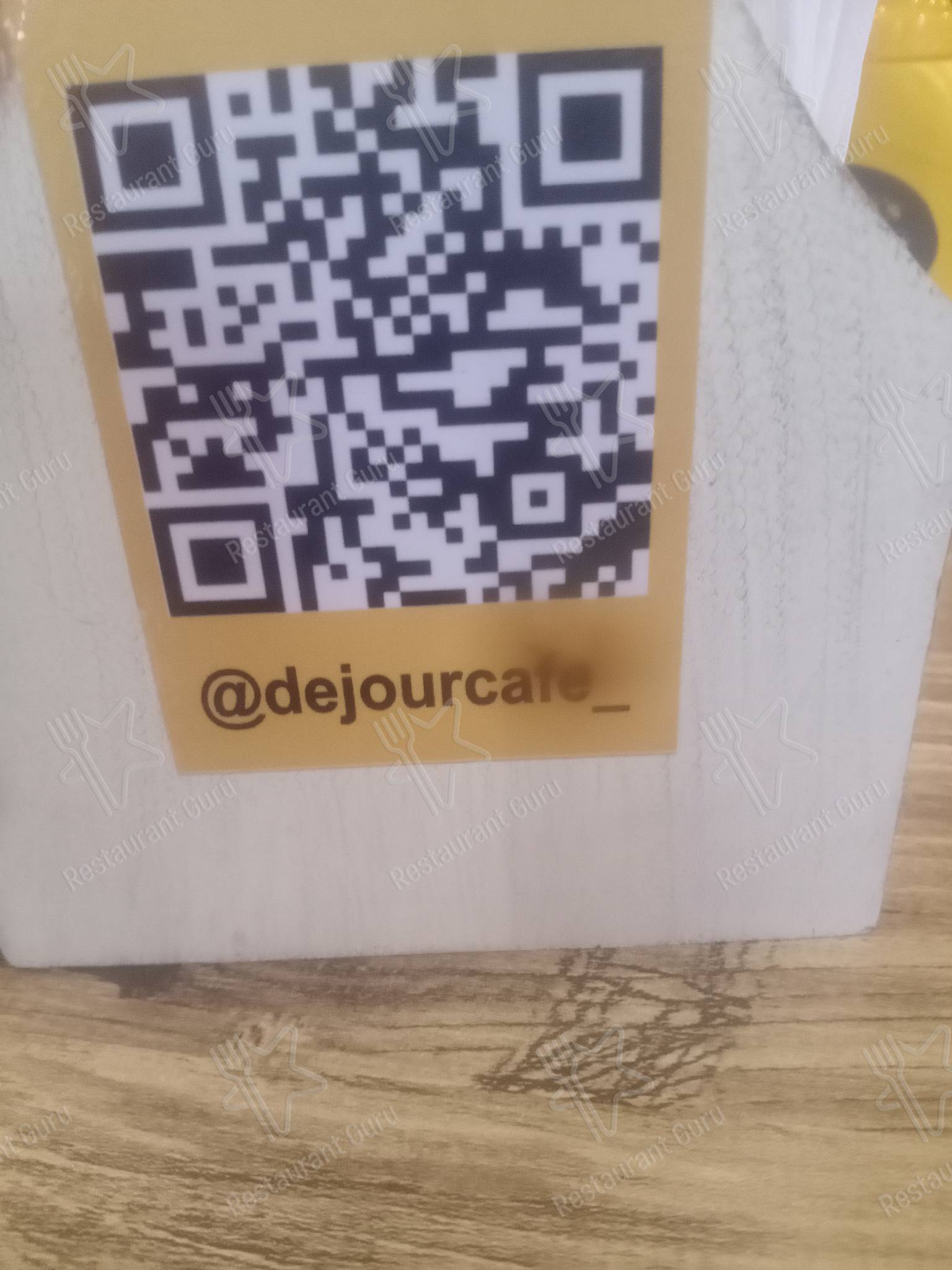 Menu for the De jour Cafe, Club & Restaurant cafe