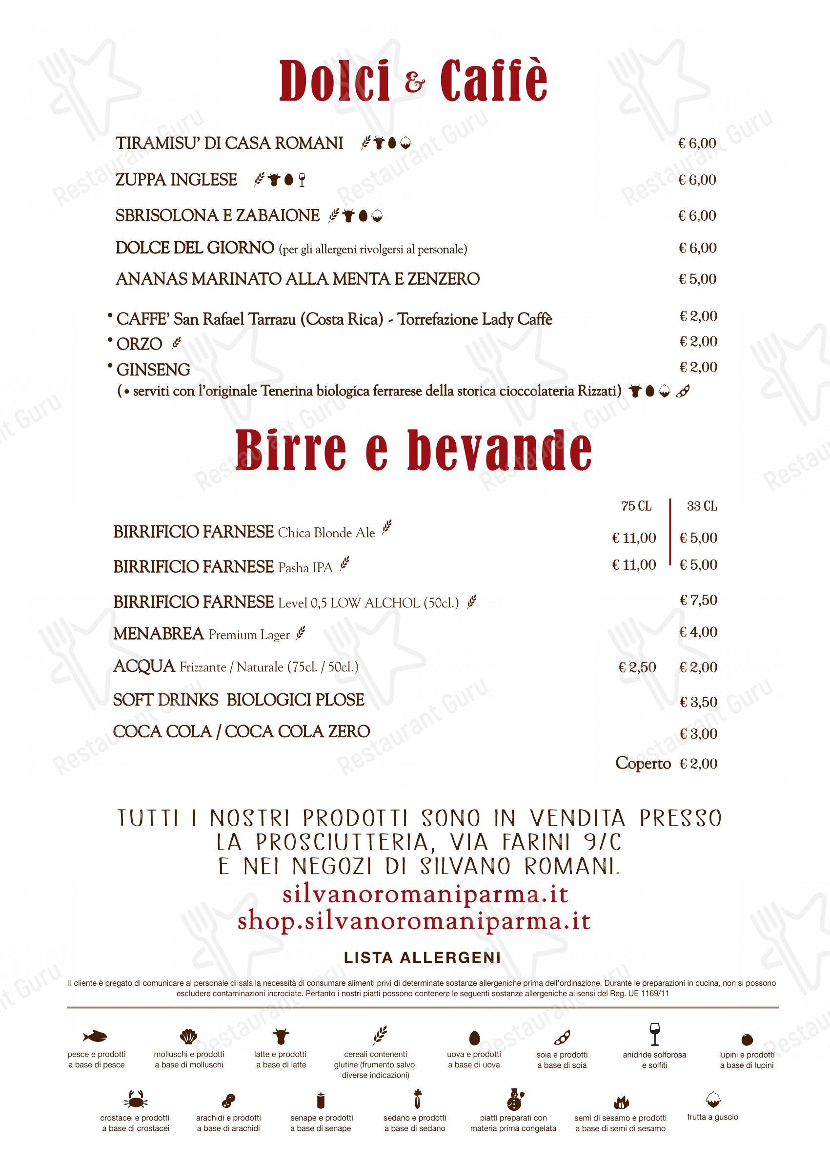 Menu per Degusteria Romani fast food