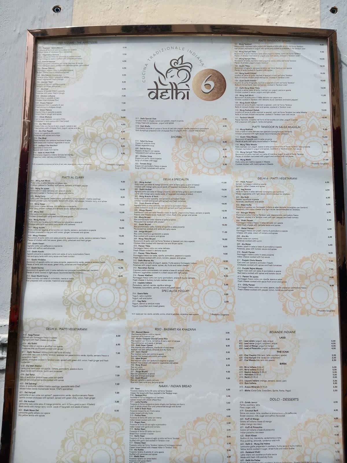 Menu di Delhi6 