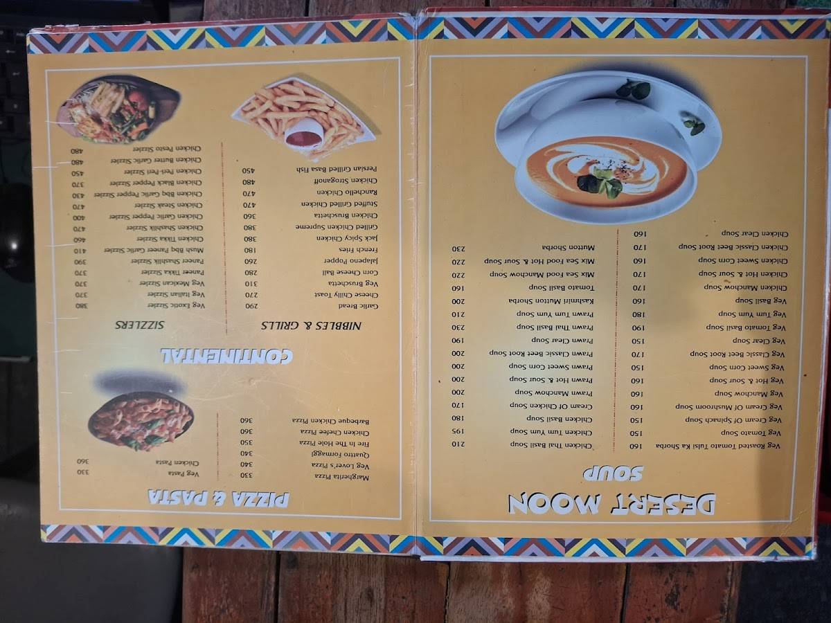 Desert Moon Restaurant menu